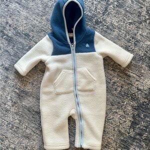 GAP Baby Sherpa Blue and White Cozy One Piece
